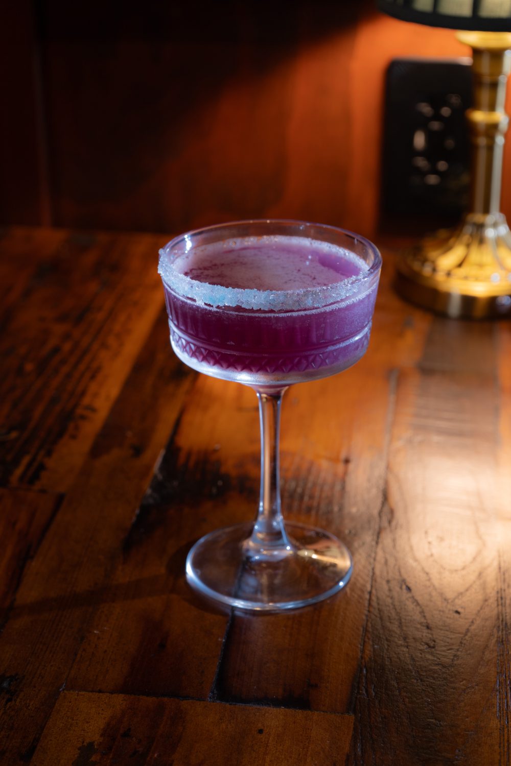 A craft cocktail at The Library speakeasy