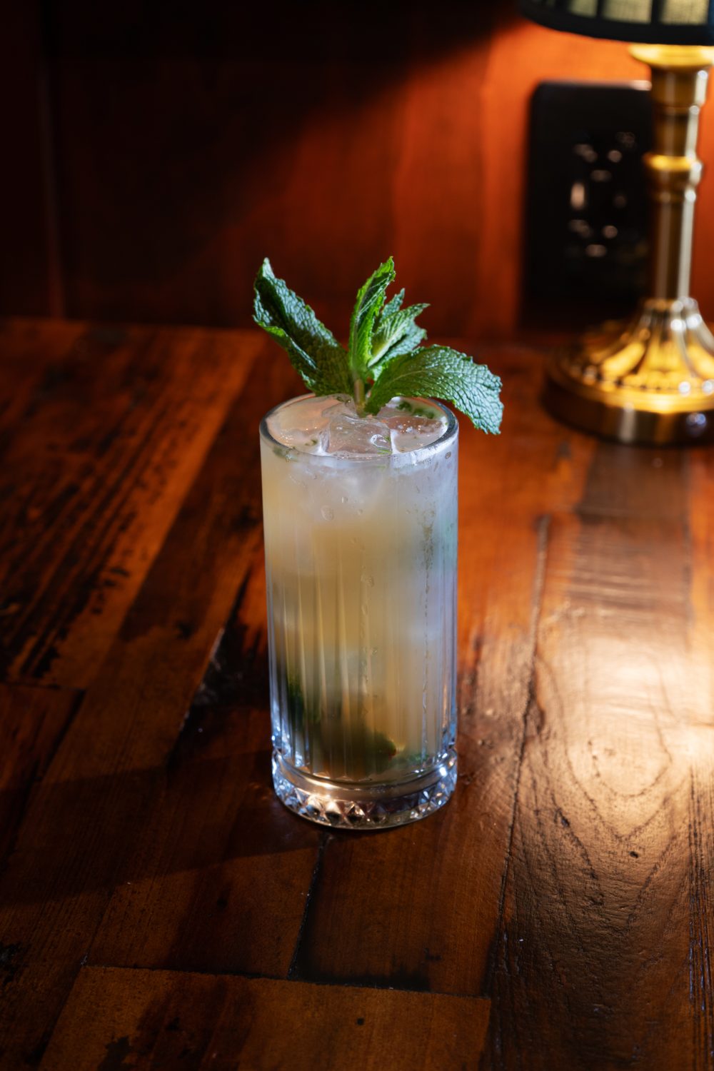 A craft cocktail at The Library speakeasy