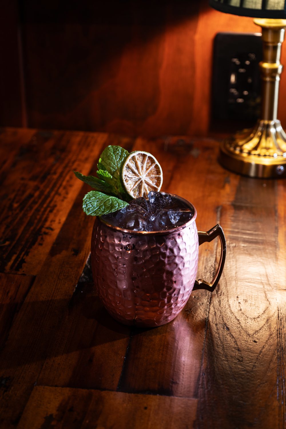 A craft cocktail at The Library speakeasy