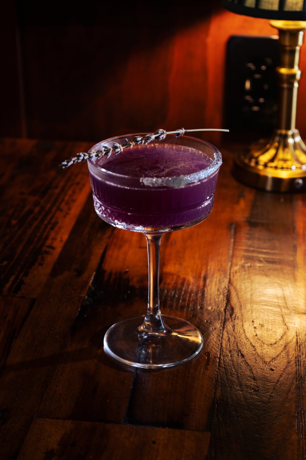 A craft cocktail at The Library speakeasy