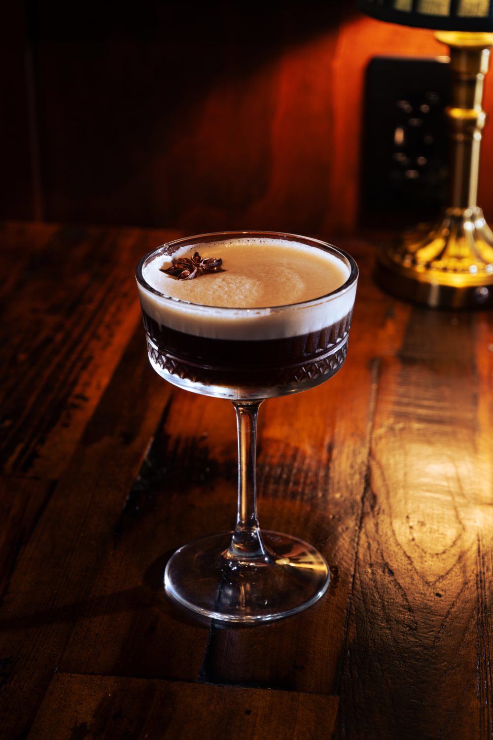 A craft cocktail at The Library speakeasy